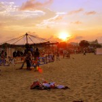 La grande plage populaire de Chennai