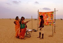 La grande plage populaire de Chennai