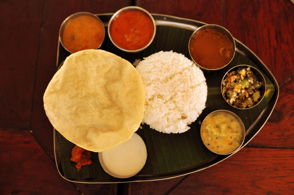 Un Thali, le plat classique de l'inde du sud